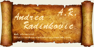 Andrea Radinković vizit kartica